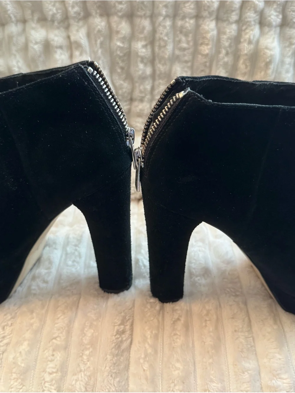 Michael Kors Black Suede Platform Ankle Booties
